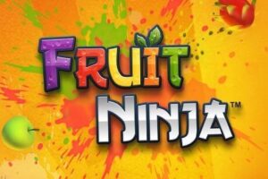 Screenshot of a fruit-slicing game, a classic mobile game
